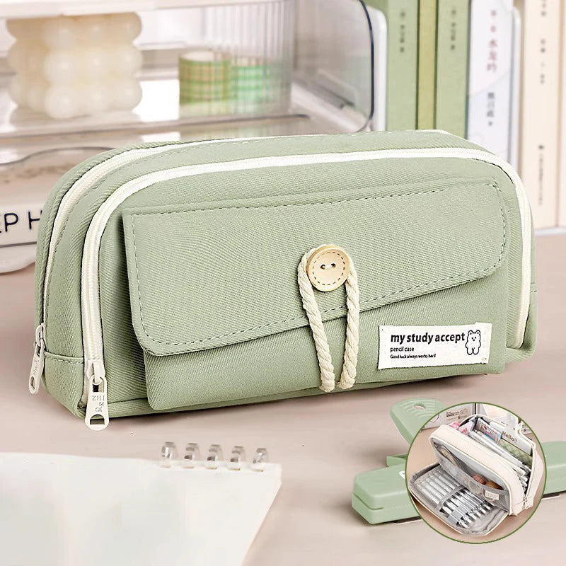 Pencil Case Large Capacity Pencil Pouch Handheld Pen Bag Cosmetic Portable Gift For Office School Teen Girl Boy Men Women Adult