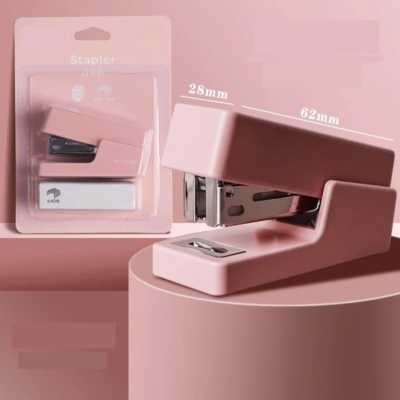 Mini Stapler Set Portable Color Paper Binding Machine Use 24/6 26/6 Staples Fashion Stationery Office Supplies