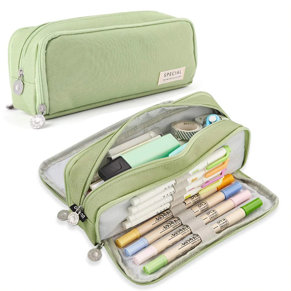 New extra large capacity portable pencil case, simple aesthetics lightweight and durable, ideal for students and offices