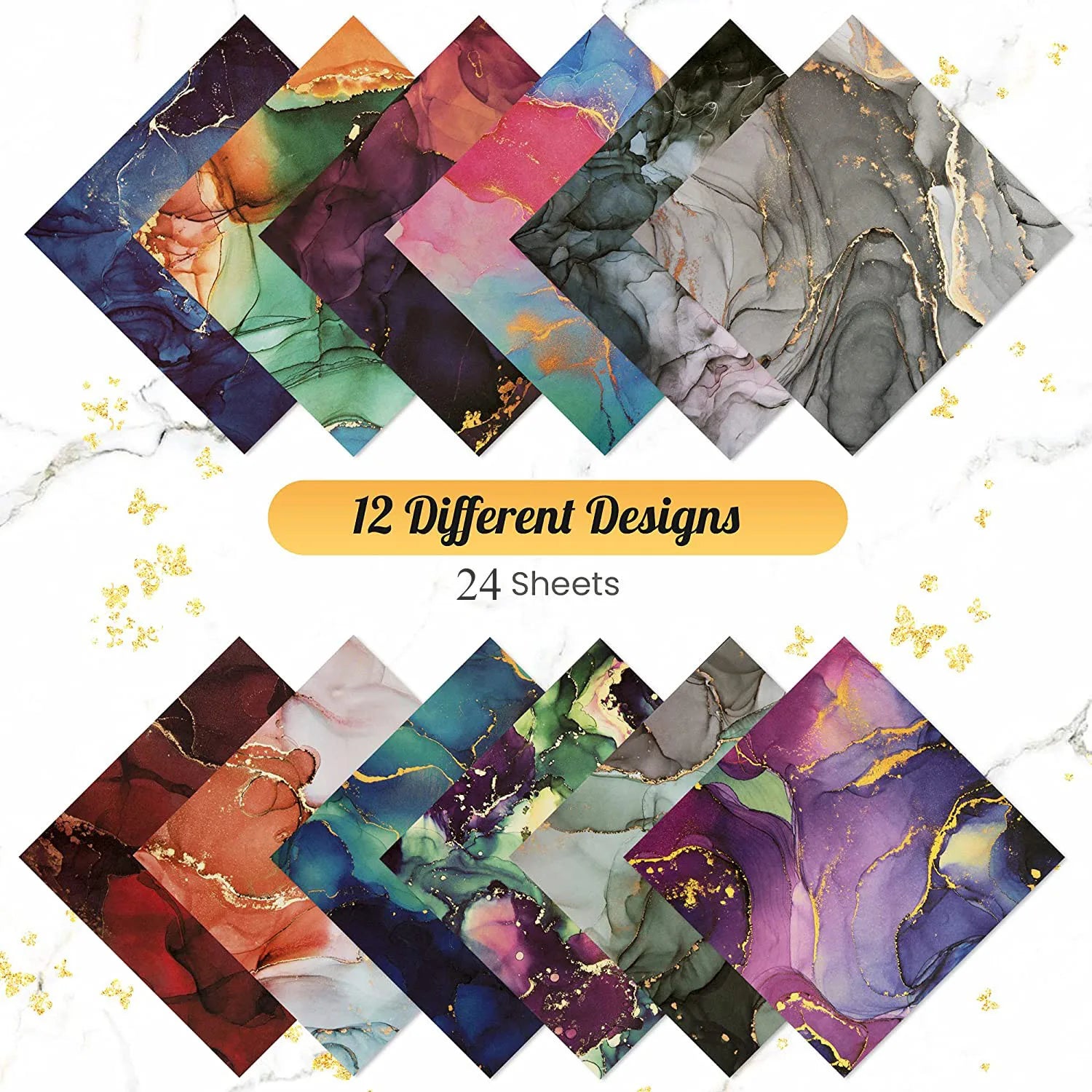 12 Sheet Scrapbooking Paper 15x15cm, Christmas Journal Planner Paper Pad Cardstock Backgrounds Card for DIY Art Craft Decoration
