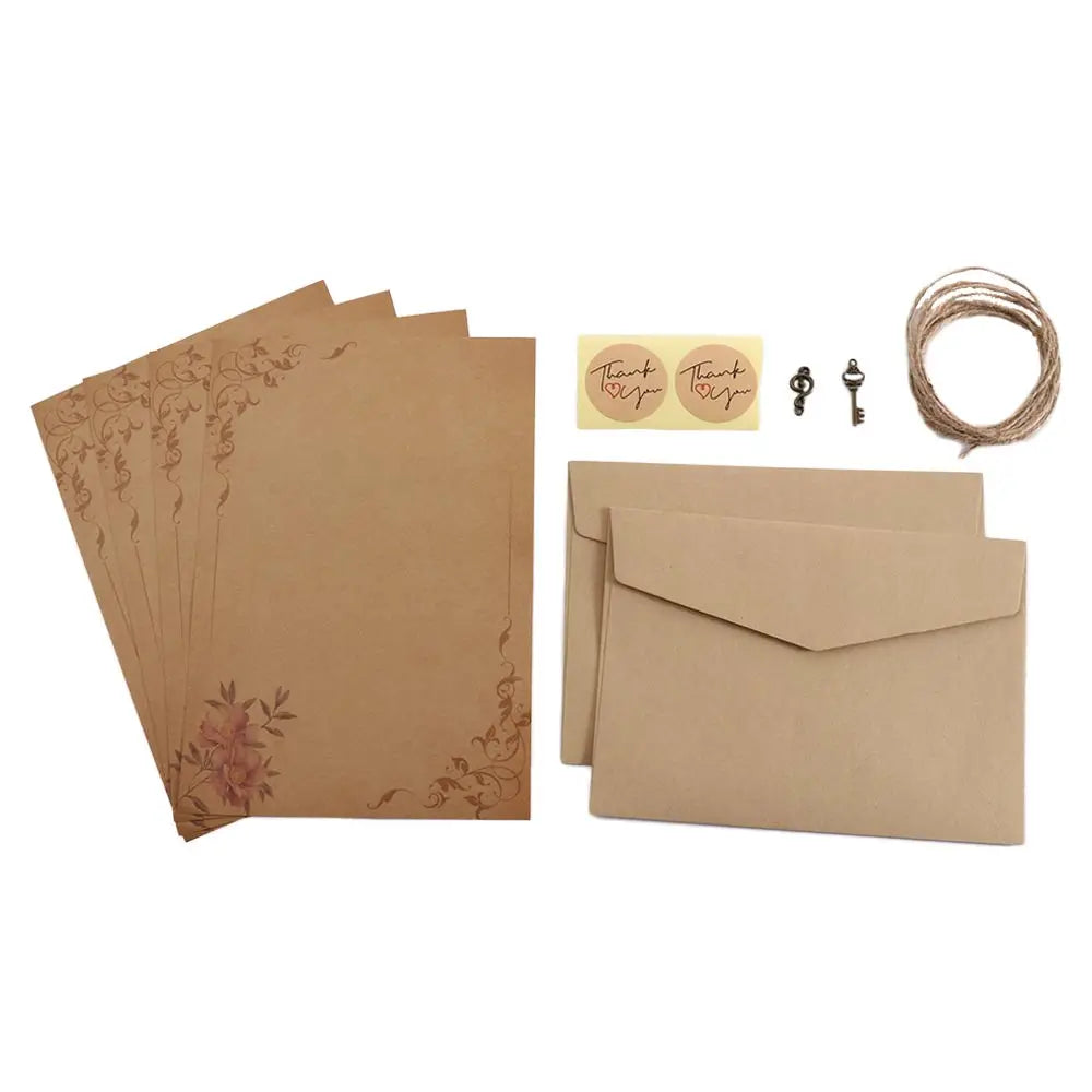 Stationery Flower Desig Letter Paper Craft Paper Kraft Paper Old Europe Style Letter Pad Writing Paper Retro Vintage Envelope