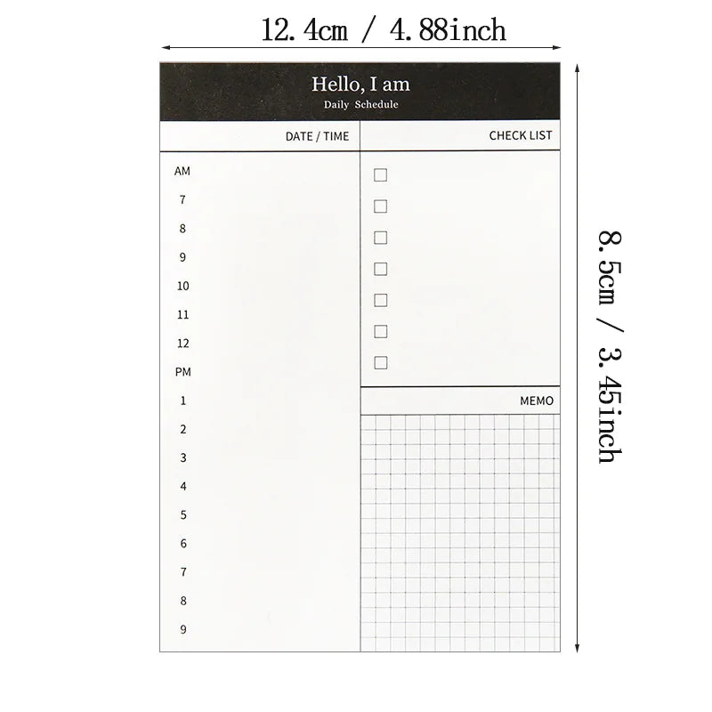 Mini Planner Daily Check List Desk Time Schedule Office School Notebook/Planner Stationary Weekly Planner