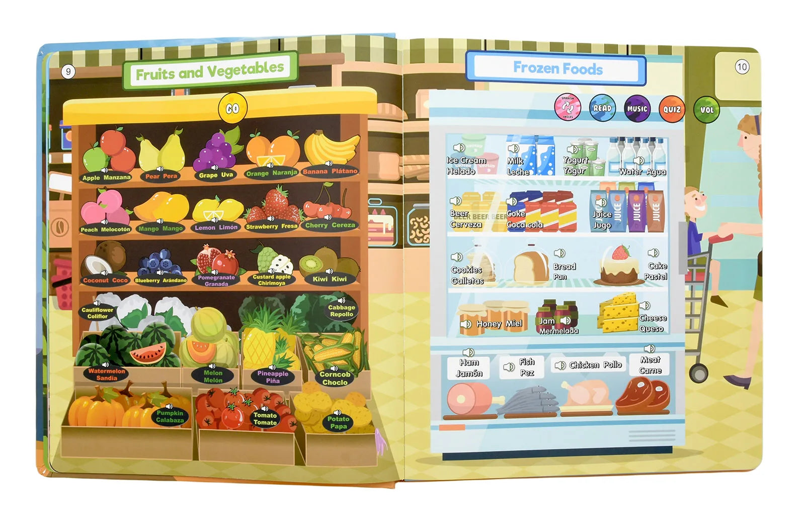 Spanish English Talking Learning Book for Kids Interactive Audio Sound Books Toddler Educational Toy To Learn Spanish Bilingual
