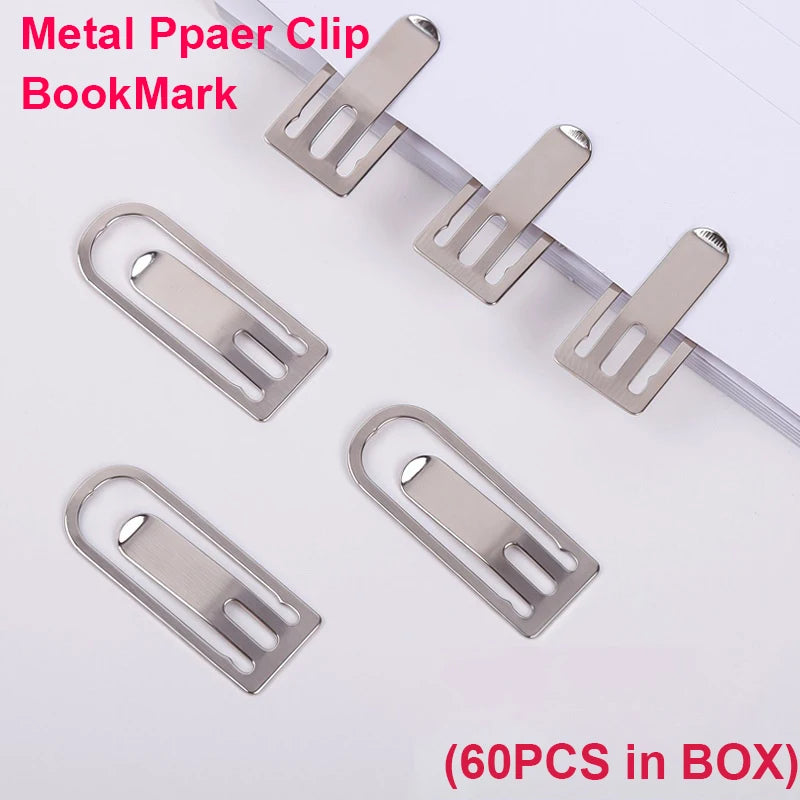 Cute Metal Paper Clip Office Supplies Creative Color Stationery Silver Folder File Folder Pin Bookmark Creative Stationery