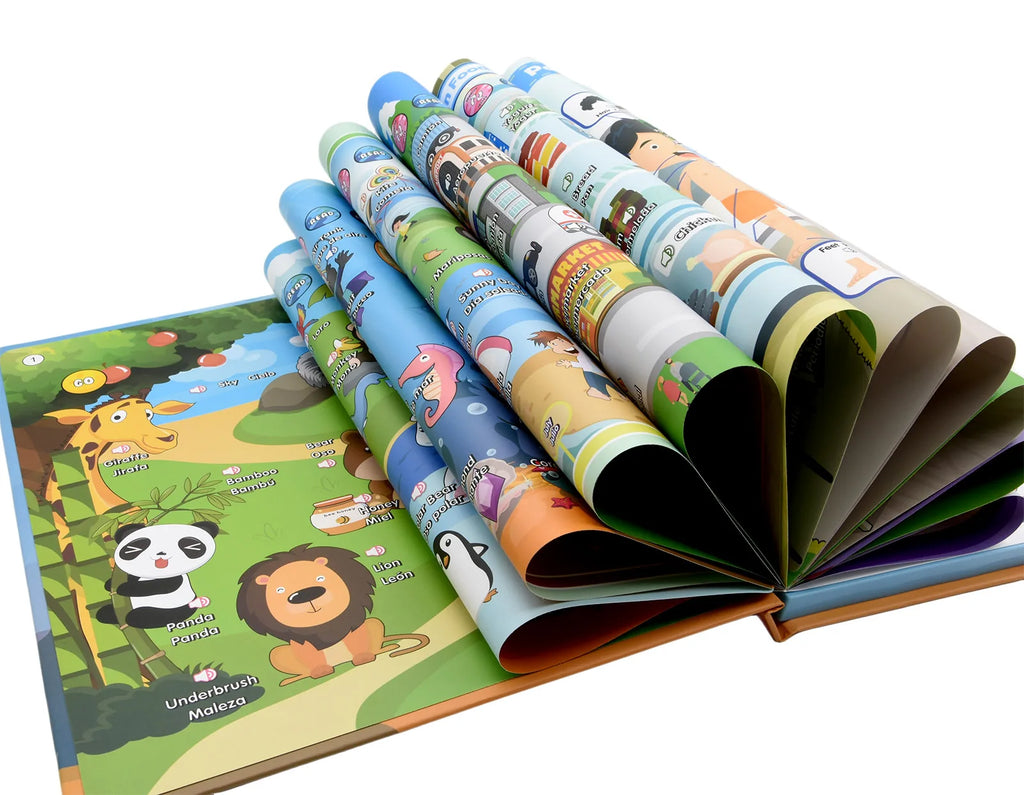 Spanish English Talking Learning Book for Kids Interactive Audio Sound Books Toddler Educational Toy To Learn Spanish Bilingual