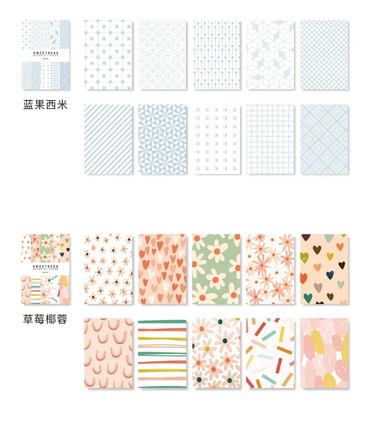 Journamm 50pcs Vintage Material Paper Cute Stationery Scrapbooking Cards for Journaling Project DIY Background Writable Paper