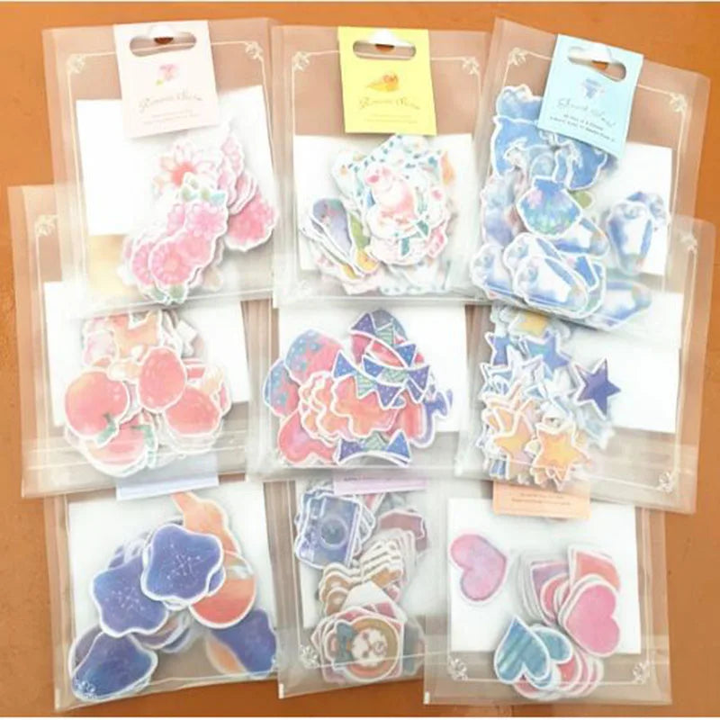 Special Price! 65-70 Pieces / More Romantic Mini Paper Sticker Bag Diy Diary Planner Decorative Map Scrapbook Kawaii Stationery