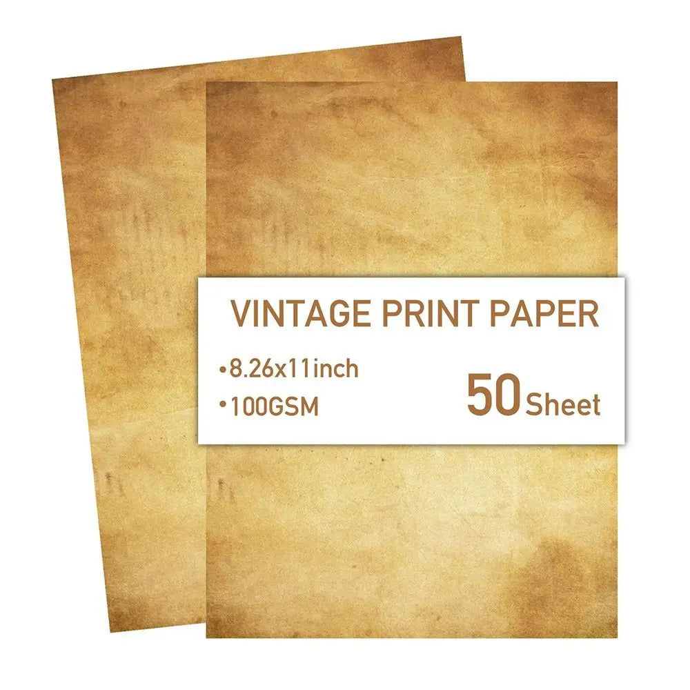 50 Sheets Vintage Stationery Writing Paper Classical Drawing Paper Printing Paper Thicker Simple Literary Scrapbook Letter Paper