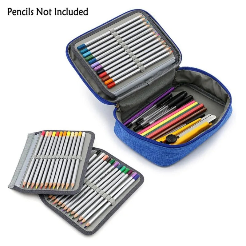 Pencil Case, 72 Slots Multifunctional Large Capacity Pencil Case Pencil Pouch with Zipper Inner Pocket for Small Accessories