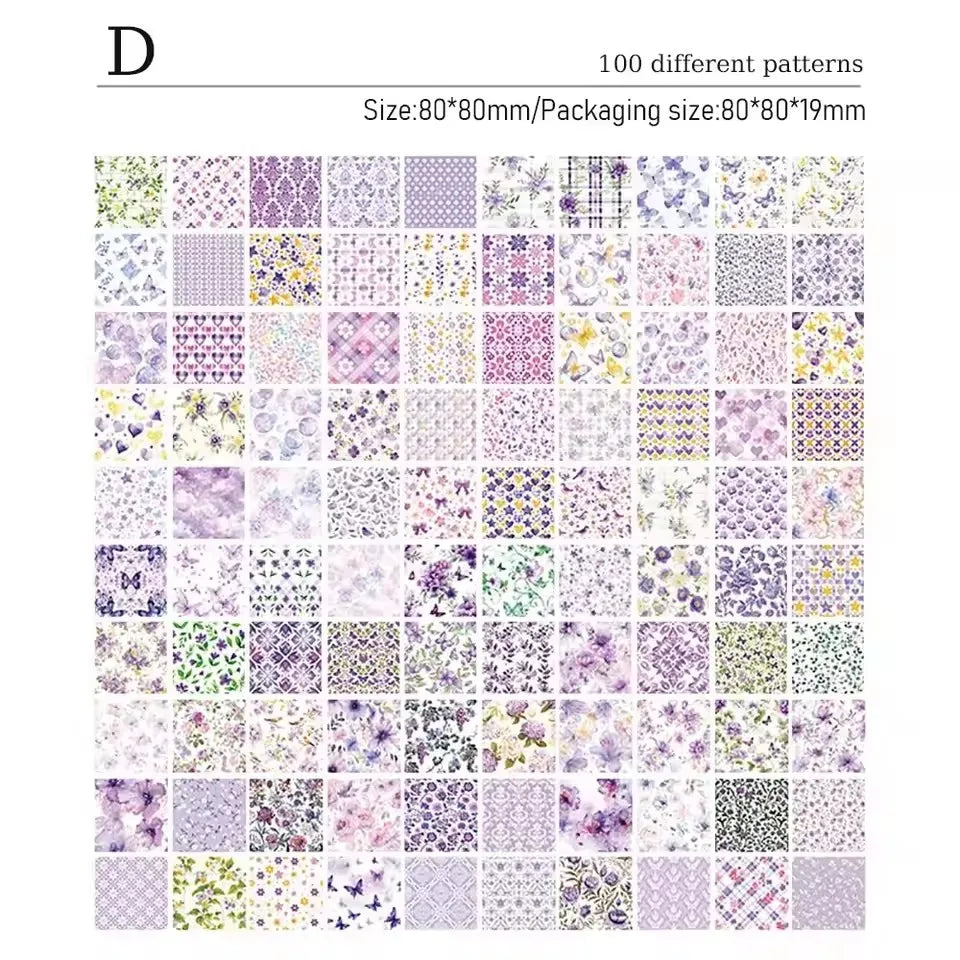 100pcs Vintage Paper Multi Style Deco Retro Stationery Supplies Writing Paper Junk Journal Label Scrapbooking Material Supplies