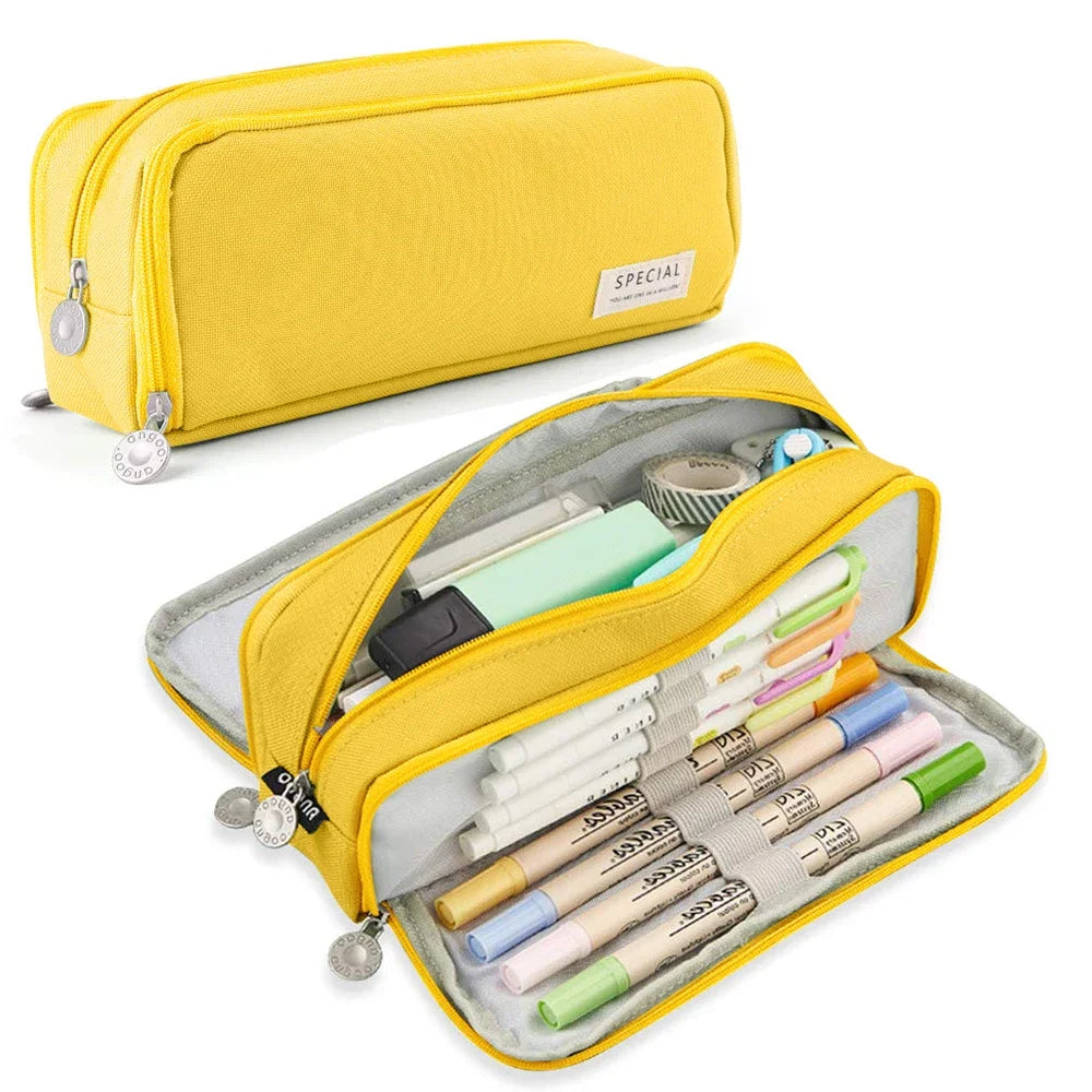 New extra large capacity portable pencil case, simple aesthetics lightweight and durable, ideal for students and offices