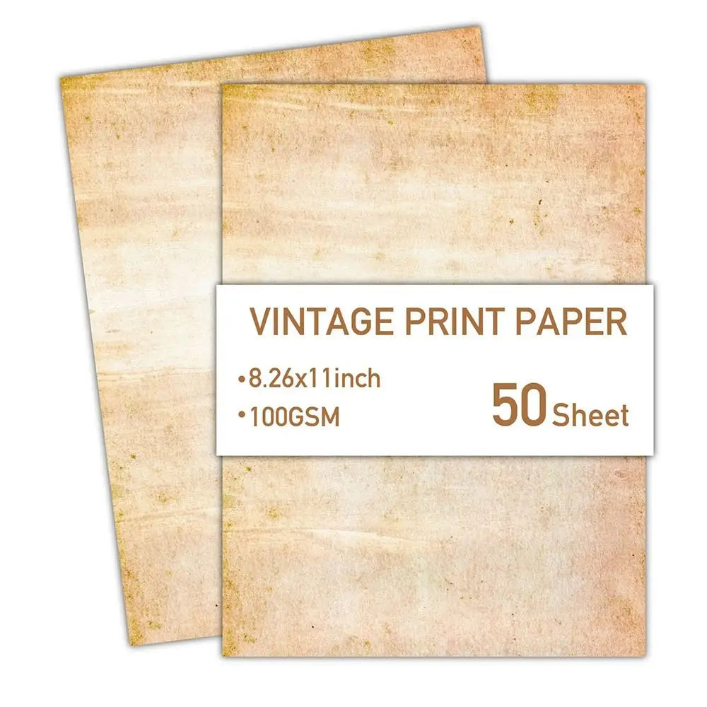 50 Sheets Vintage Stationery Writing Paper Classical Drawing Paper Printing Paper Thicker Simple Literary Scrapbook Letter Paper