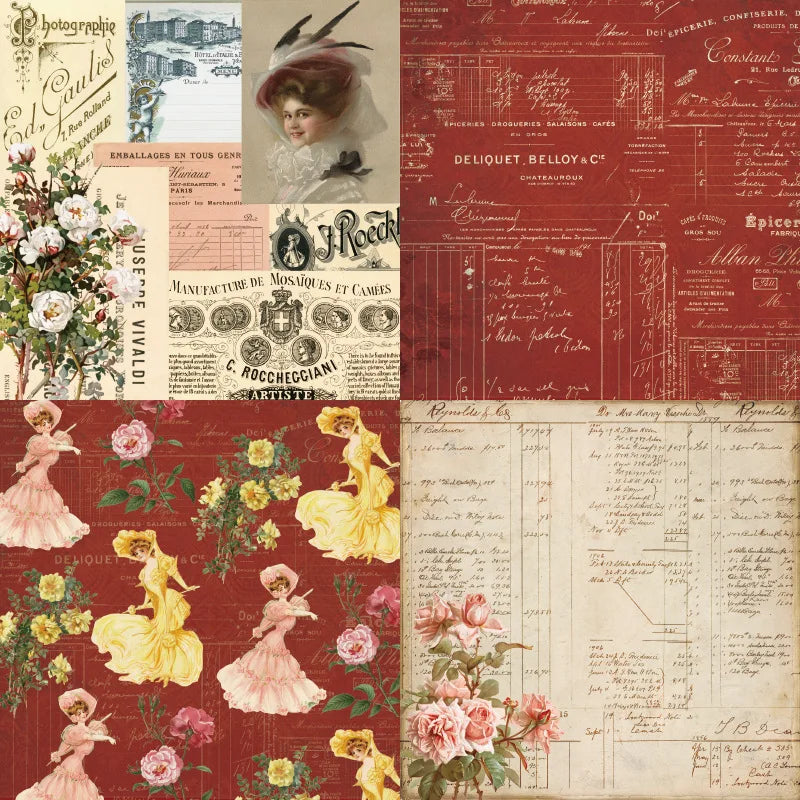 12 Sheet Scrapbooking Paper 15x15cm, Christmas Journal Planner Paper Pad Cardstock Backgrounds Card for DIY Art Craft Decoration