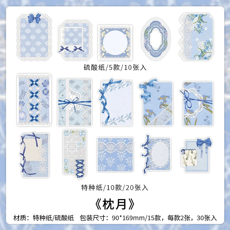 4 styles 30 pcs Vintage material paper Junk Journal DIY Scrapbooking Collage Materials Creative Stationery background paper