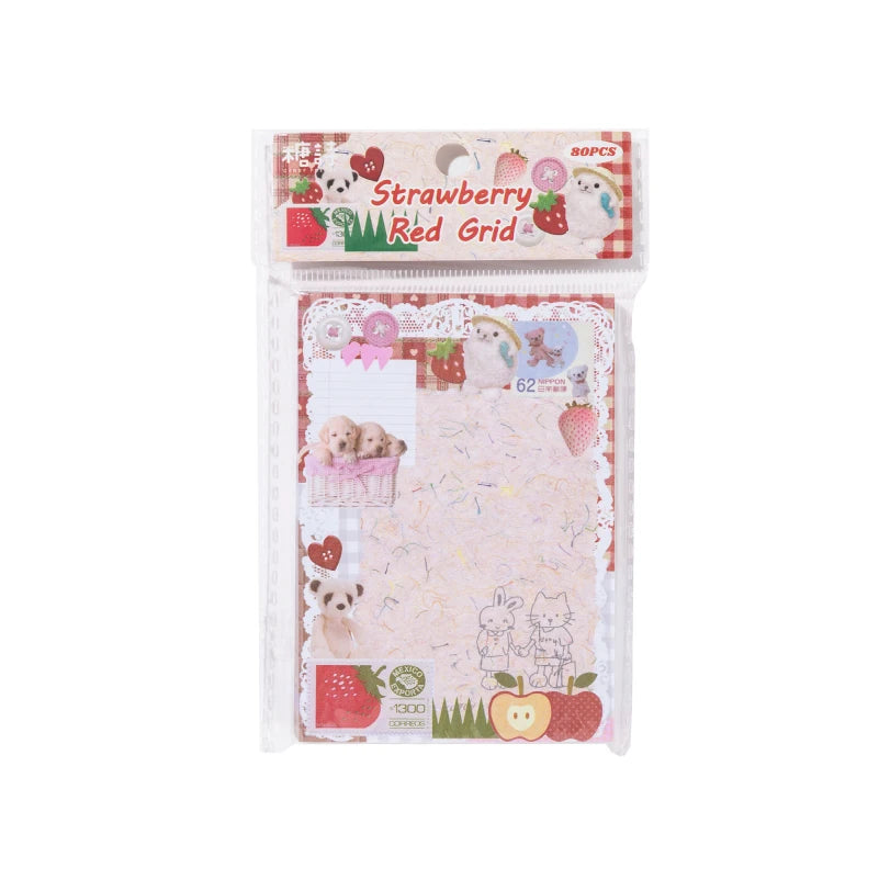 80pcs/pack Kawaii Japanese Stationery Student Message Memo Sticky Paper Scrapbook Background Paper School Office Supplies