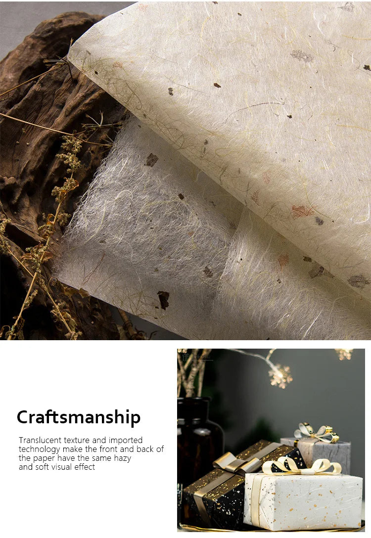 Floral Gift Wrap Paper Set - 6 Color Options, Sparkling Gold & Silver Speckles, Waterproof, Ideal for DIY Craft Packaging,