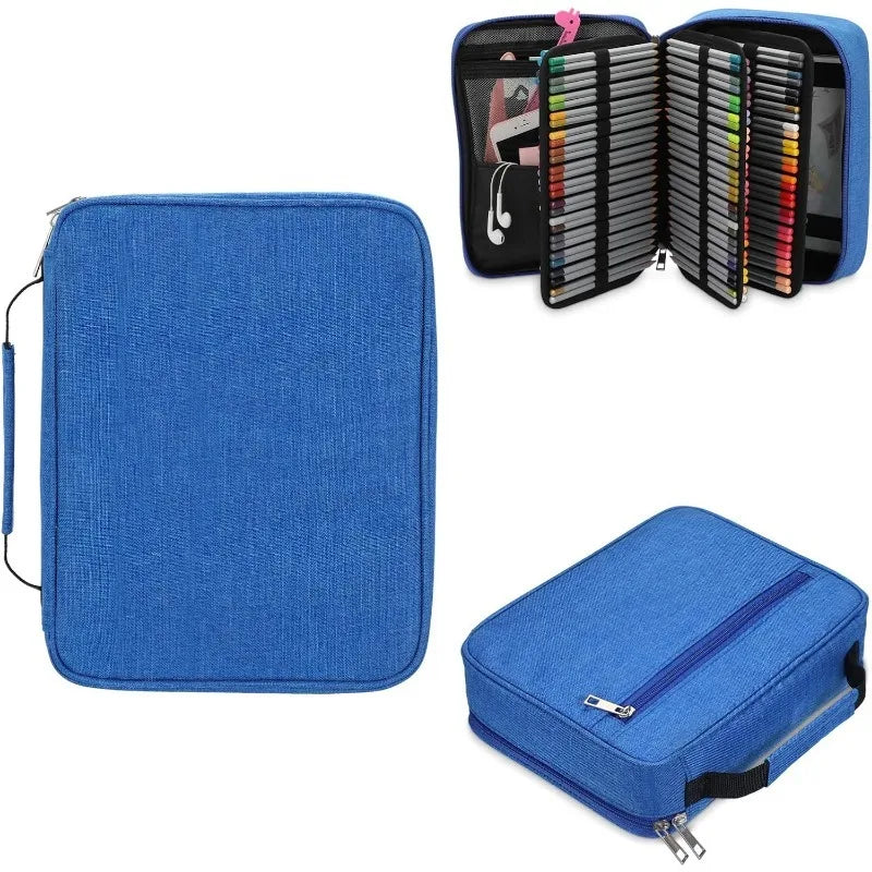 Large Pencil Case Organizer Colored Pencil Pouch Art Portable Stationery Case Pen Bag for School Office Travel