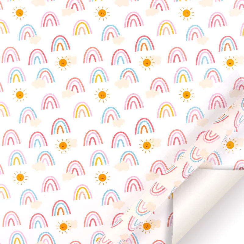 Fold 50*70cm Gift Wrapping Paper Christmas Gift Love Rainbow Gravel Valentine's Day Gift Paper Wrapper Wholesale Paper Craft