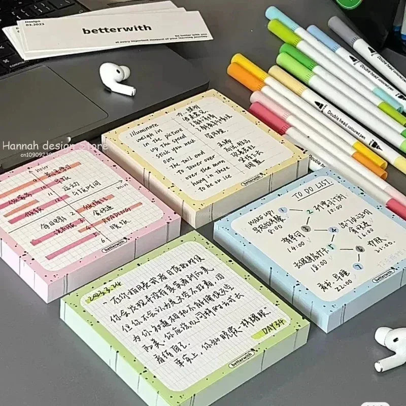 100 Pads/Pack Paper Transparent Inches Sticky Note Pads School Stationery Posted It Sticky Note Pads Planner Sticky Notes
