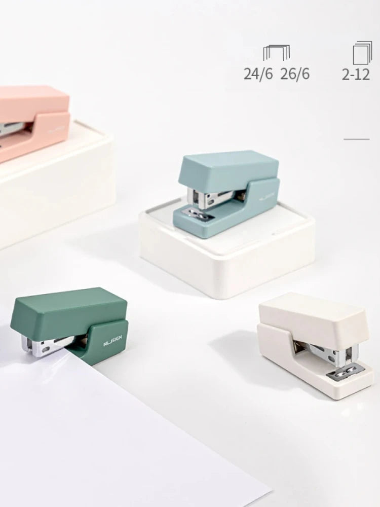 Mini Stapler Set Portable Color Paper Binding Machine Use 24/6 26/6 Staples Fashion Stationery Office Supplies