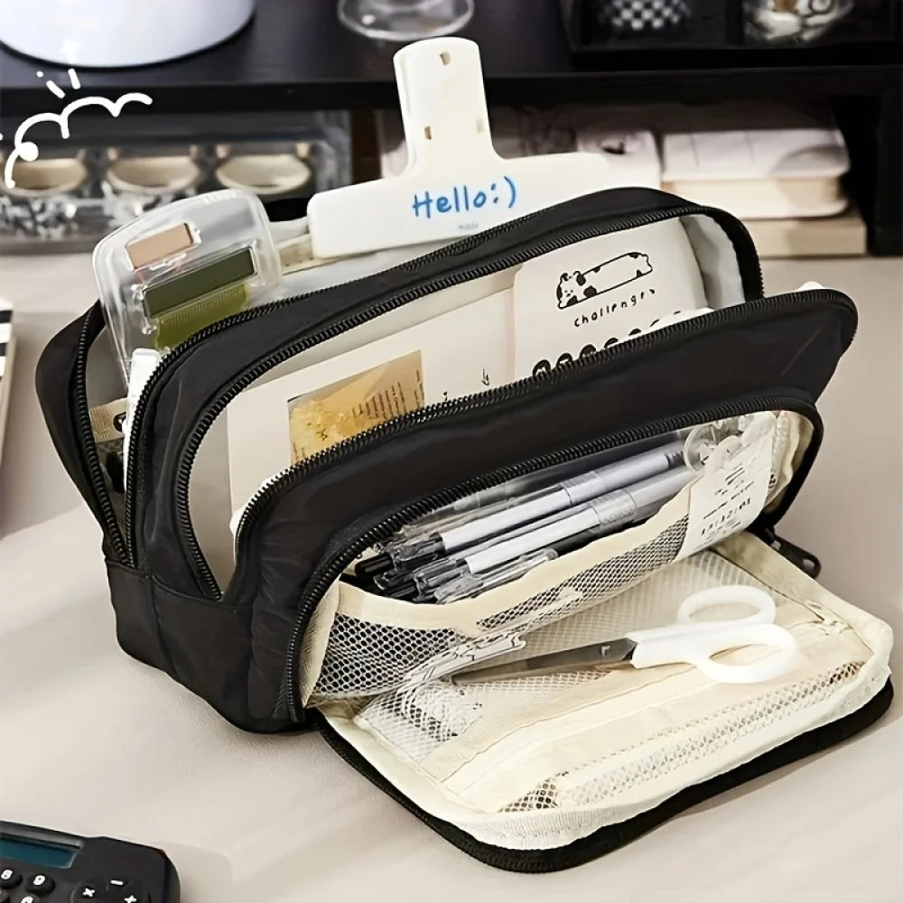 Pencil Case Large Capacity Pencil Pouch Handheld Pen Bag Cosmetic Portable Gift for Office School Teen Girl Boy Men Women Adult