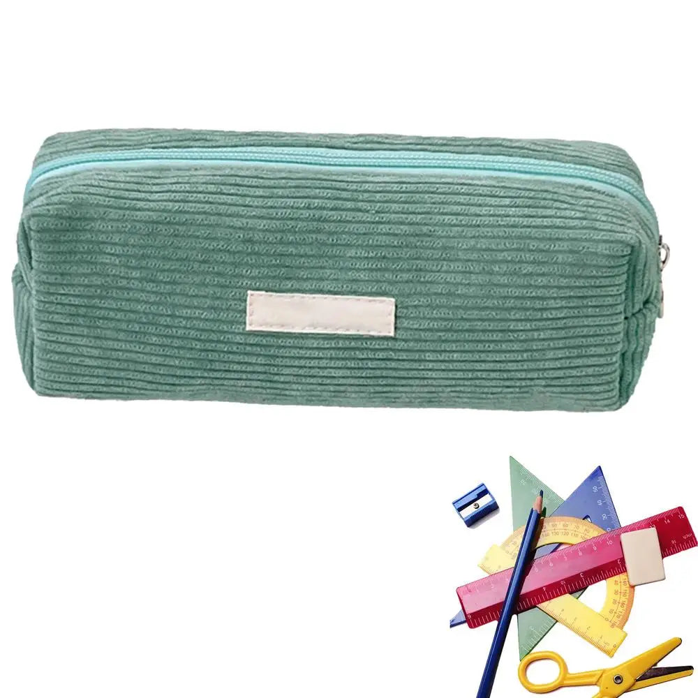 Pencil Bag Large Capacity Simple Cute Pencil Case Large Capacity Multifunctional Canvas Pen Box Desktop Stationery Organizer