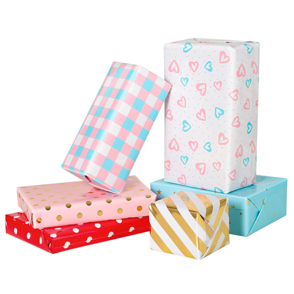 Elegant Wrapping Paper Xmas Packaging Christmas Gifts Shower Retro Love Birthday