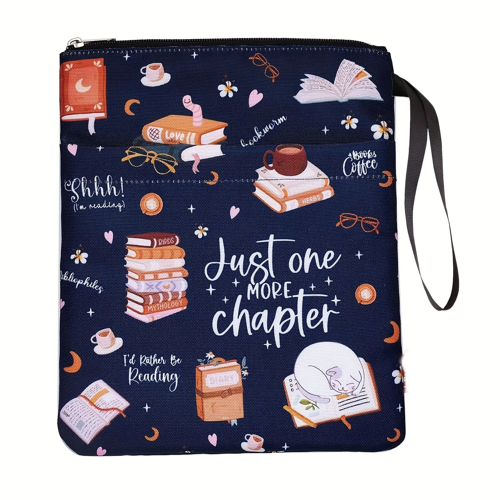 1 "Just Another Chapter" Book Cover with Zipper and Front Pocket - Humorous Illustration, Suitable for Paperback Book Cover