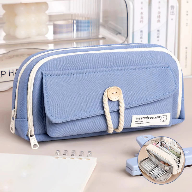 Pencil Case Large Capacity Pencil Pouch Handheld Pen Bag Cosmetic Portable Gift For Office School Teen Girl Boy Men Women Adult