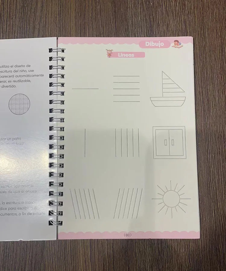 4pcs Portuguese Magic Practice Copybook Pen Preschools Kids Calligraphy Notebook Children Reusable  Writing Book Age 3-8