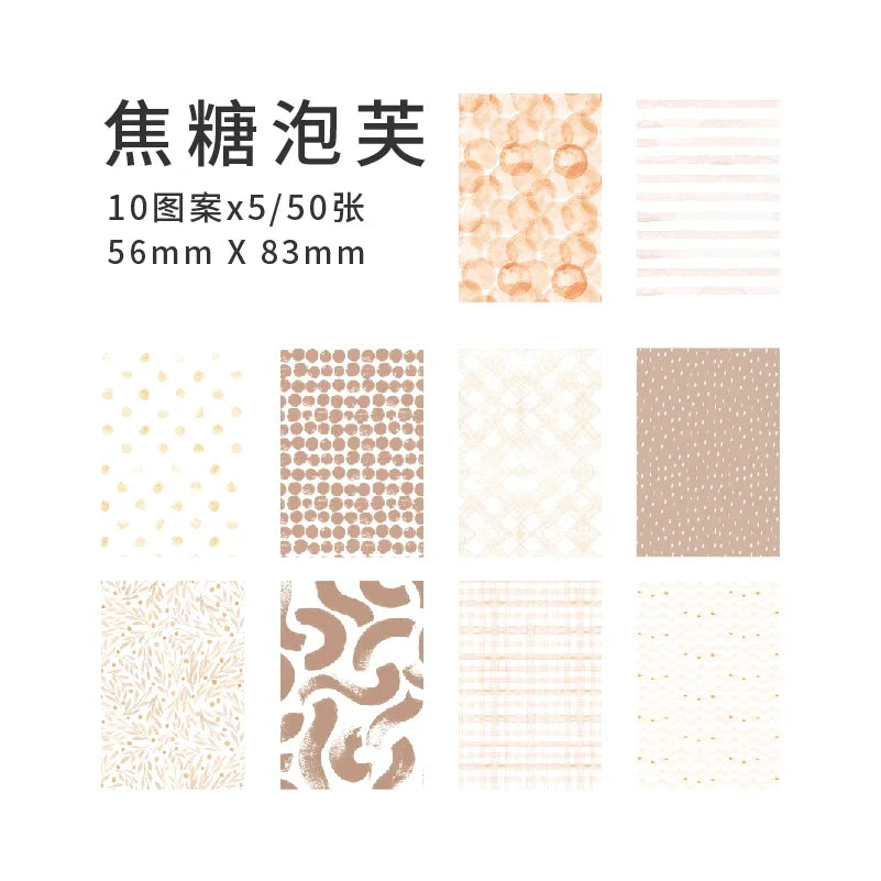 Journamm 50pcs Vintage Material Paper Cute Stationery Scrapbooking Cards for Journaling Project DIY Background Writable Paper
