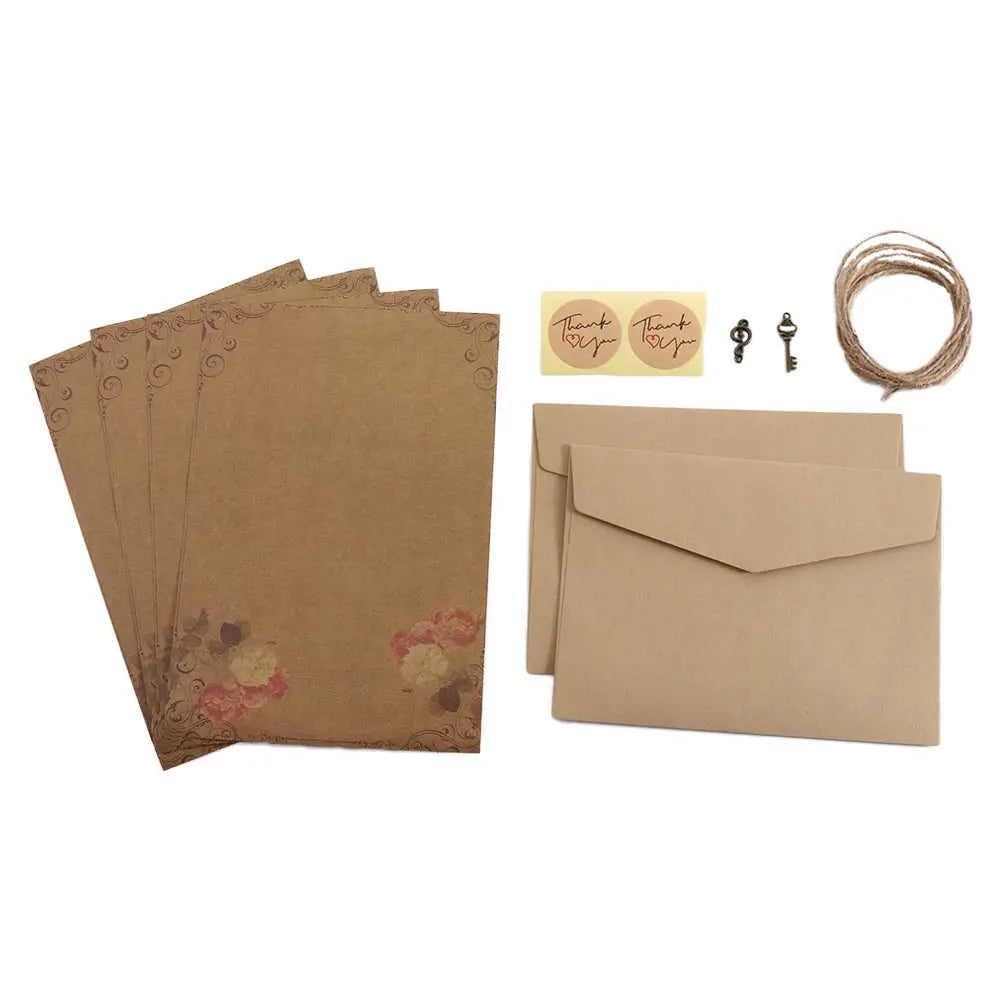 Stationery Flower Desig Letter Paper Craft Paper Kraft Paper Old Europe Style Letter Pad Writing Paper Retro Vintage Envelope