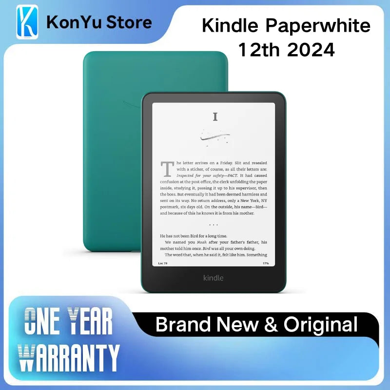 Kindle Paperwhite 12th Generation 2024 E-Reader 7" 300PPI IPX8 Waterproof Dual-Color Temperature Front Light 16GB/32GB Wi-Fi