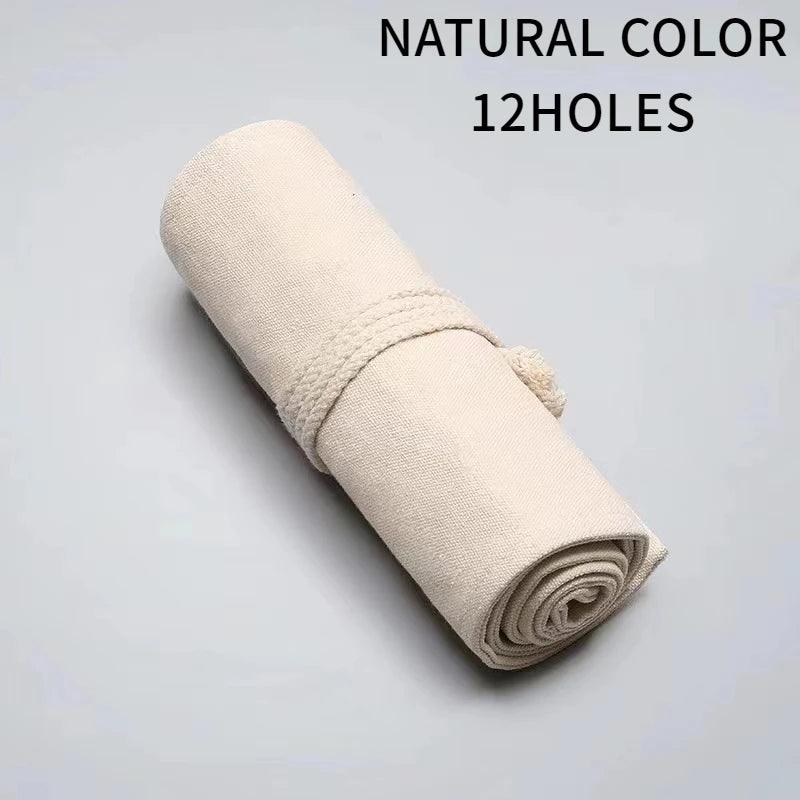 1PC Canvas pencil case - Simple and atmospheric design, colorful lead sketch pencil case for artists students and offices to use