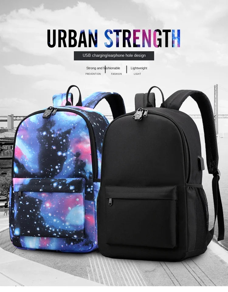 Kids Anti Theft School Backpack Set with Roblox Game Print 2 Piece Bookbag and Pencil Pouch for Boys Girls Student Backpack