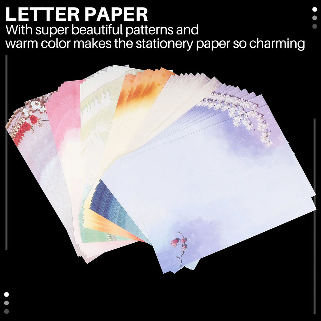 Stationary 48PCS Writing Stationery Paper , Letter Writing Paper Letter Sets