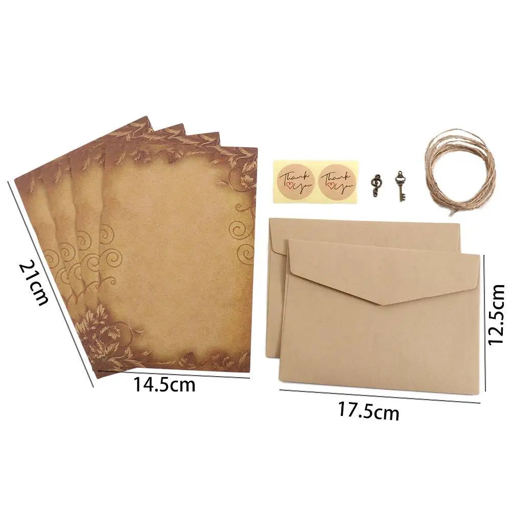 Stationery Flower Desig Letter Paper Craft Paper Kraft Paper Old Europe Style Letter Pad Writing Paper Retro Vintage Envelope
