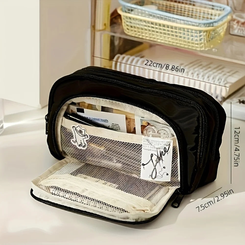 Pencil Case Large Capacity Pencil Pouch Handheld Pen Bag Cosmetic Portable Gift for Office School Teen Girl Boy Men Women Adult