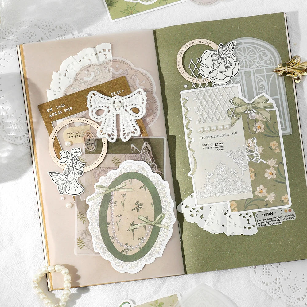 4 styles 30 pcs Vintage material paper Junk Journal DIY Scrapbooking Collage Materials Creative Stationery background paper