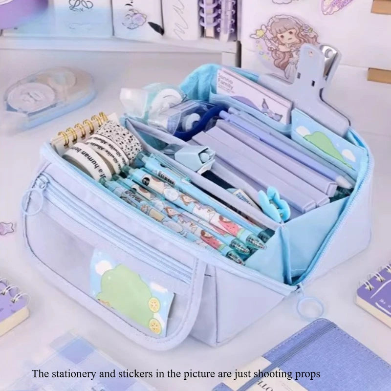 Pencil Case Organizer  Large Capacity Multi-Compartment Desktop Storage for School & Office Supplies School Cases Pouch Big