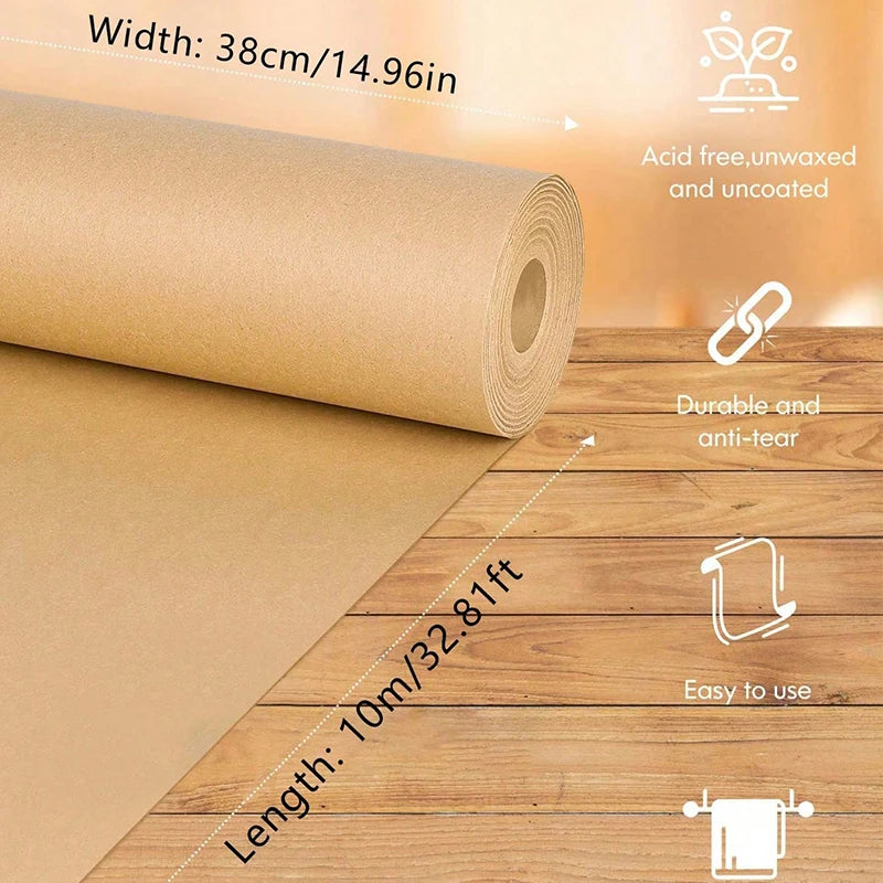 1 Roll Solid Color Gift Wrapping Paper,Brown Leather Paper,Brown Kraft Paper,Bouquet Supplies,Valentine's Day Gift Wrap