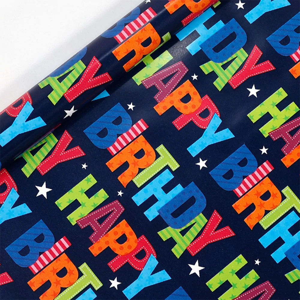 16in x 118in Wrapping Paper DIY For Wrapped Christmas Birthday Present Moving Decorative Gift Black White Packing Craft Material