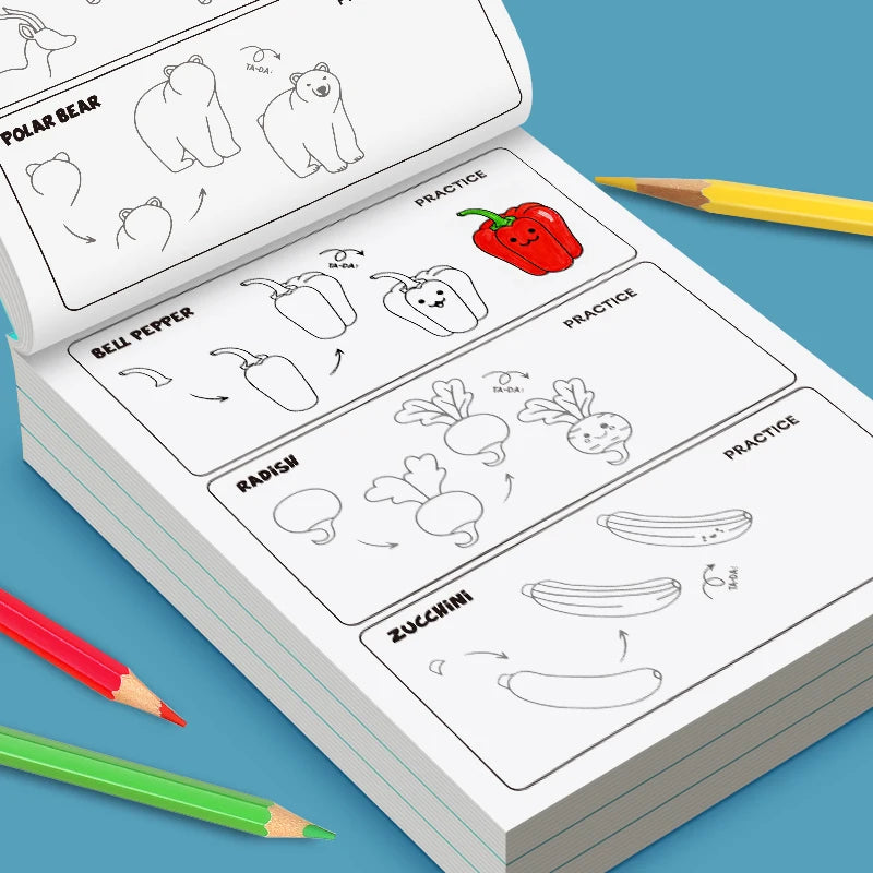 Drawing Books for Kids Step By Step Learn How to Draw Everything Easy Tutorial Creative Gift Childrens Art Set