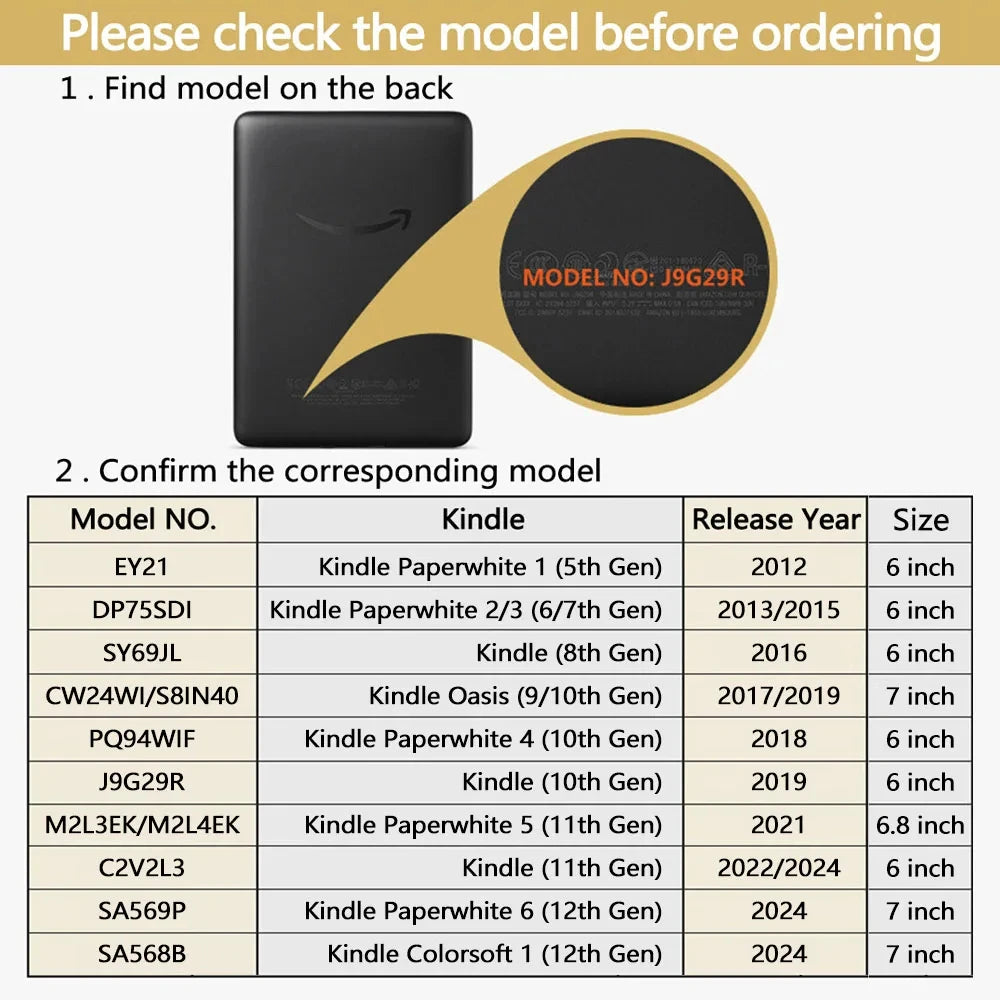 Case for Kindle Paperwhite 1 2 3 4 5 6 10th 11th 12th Generation 2024 eBook 7" 6'' 6.8 Inch Signature Edition Magnet Smart Cover