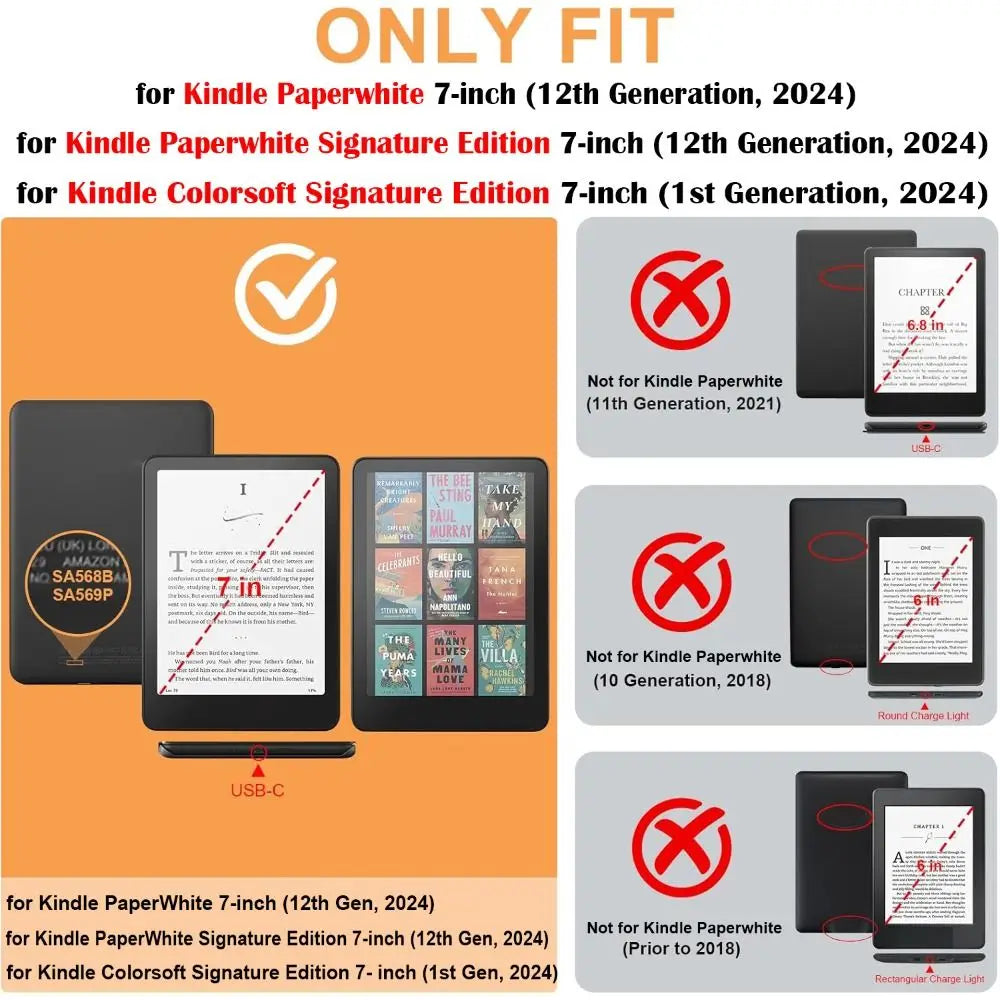 Paperwhite 12th Generation 7 Inch Transparent Case for Kindle Four Corner Airbag Anti Drop Soft TPU Cover for Kindle Paper White