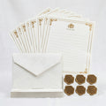 32pcs Vintage Stationery Paper Envelope Set Includes 6 Burlap Envelopes 20 Sheets of Writing Paper 6 Wax Seals for Invitations