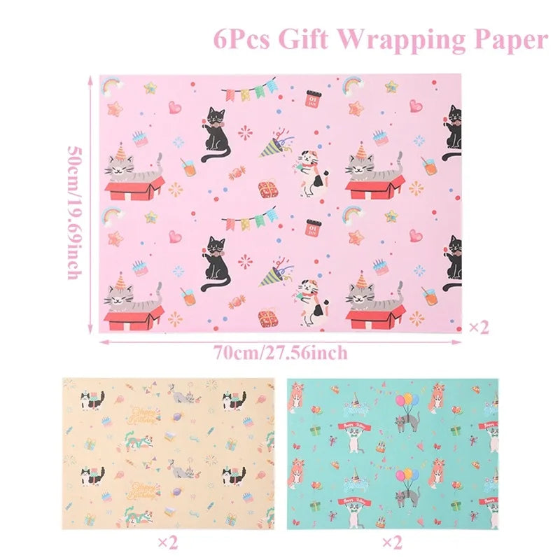 Gifts Packaging Paper Colorful Kids Birthday Wrap Craft Paper Decor Wrapping Gift Wrap Sheets For Decorative Crafts Birthday