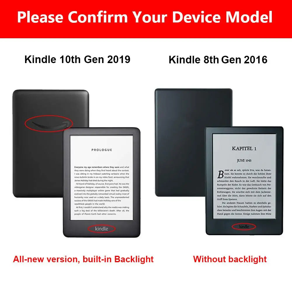 Ultra Slim Smart Case PU Leather Cover 6" eBook Reader Protective Shell For Kindle 8/10th Gen Paperwhite 1/2/3/4