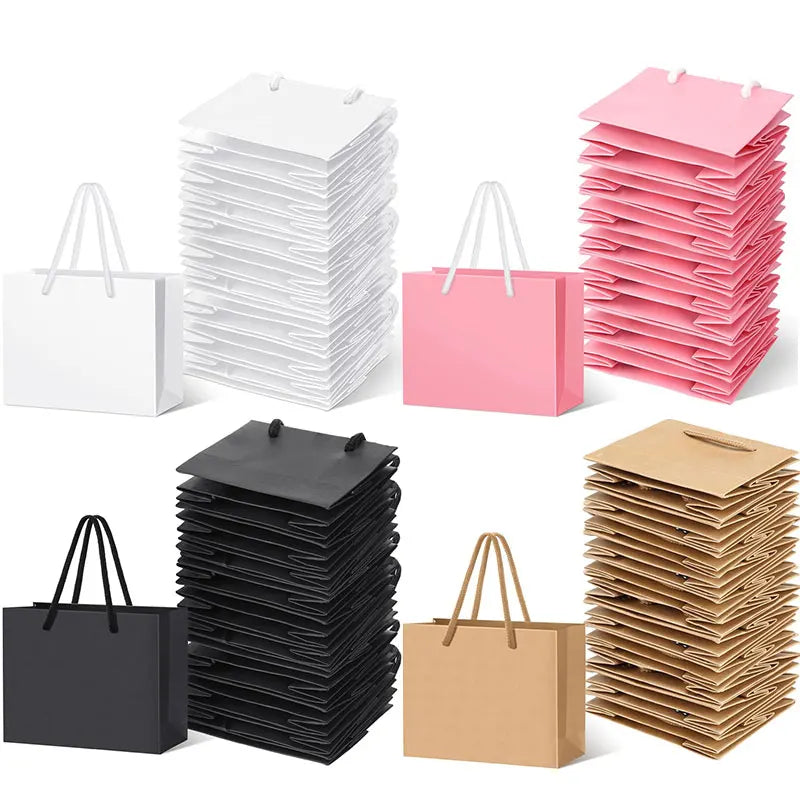 8/12pcs Mini Gift Wrap Paper Bags With Handles For Birthday Gifts,Weddings,Party Favors,Graduation, Holidays, Celebrations