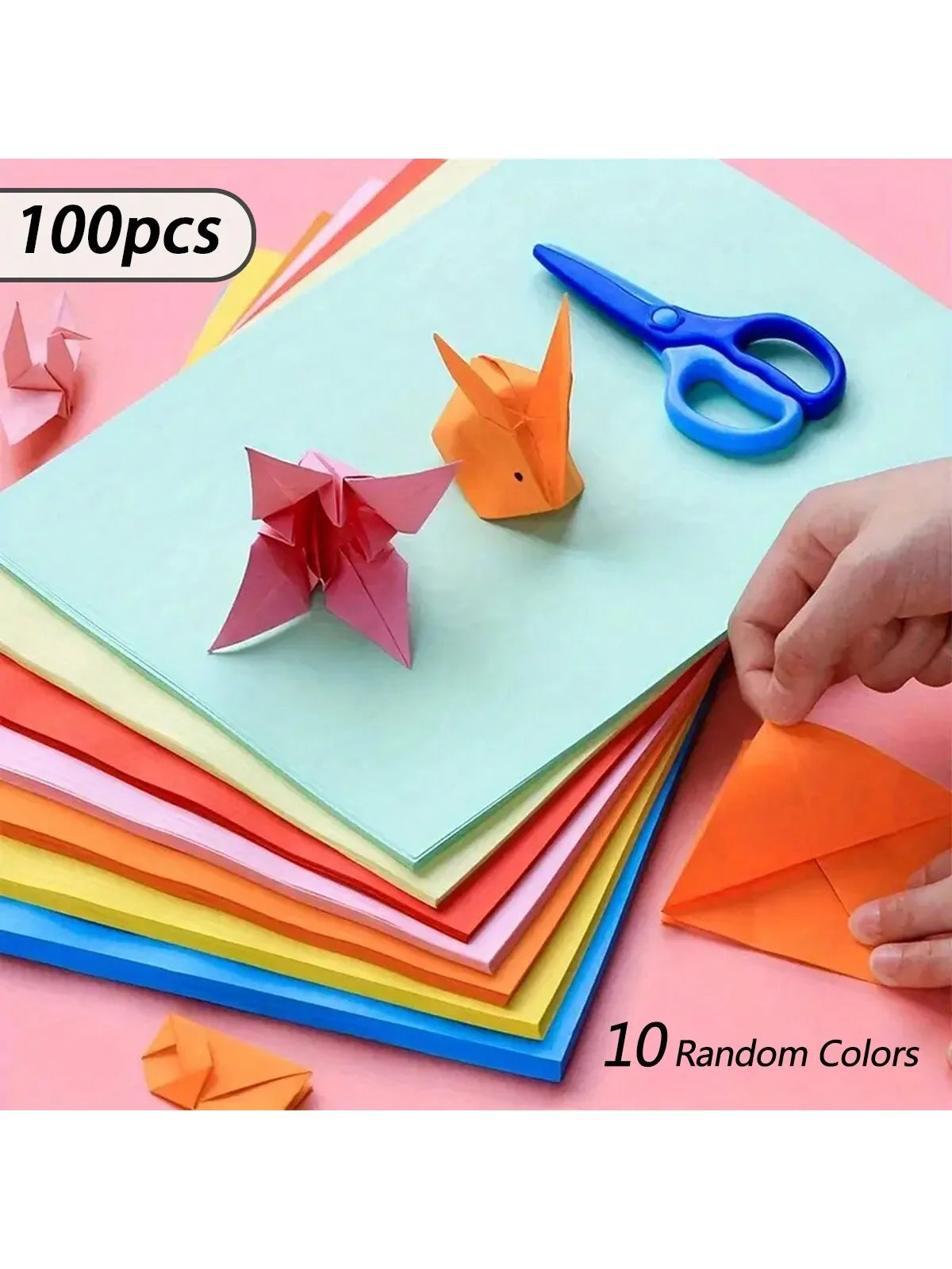 A4 Origami Paper, Printer Paper Copy Paper 10 Colors Random Colored Paper Stationery Paper Multipurpose Colored Printing Paper